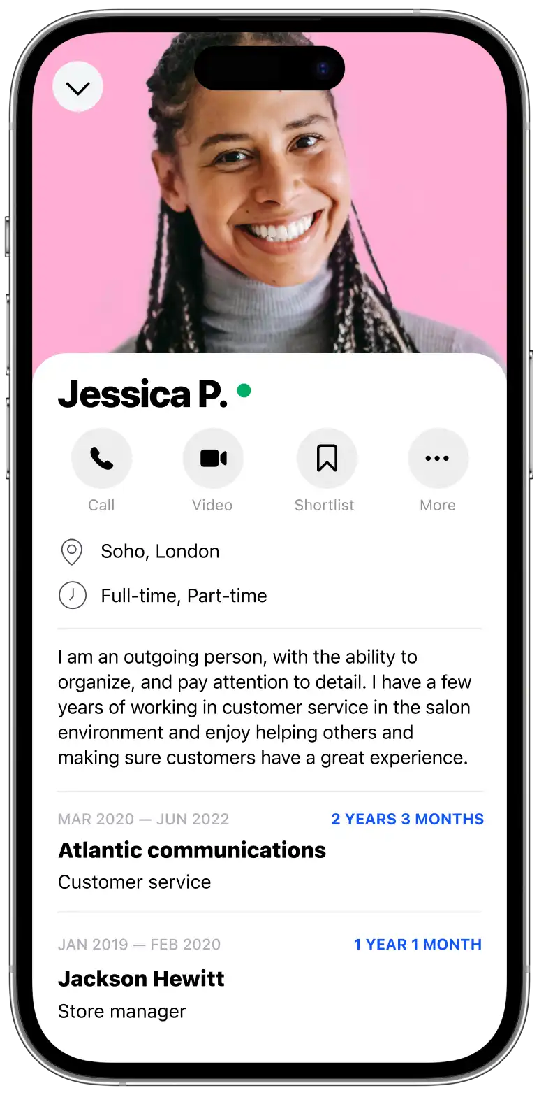Employer candidate profile